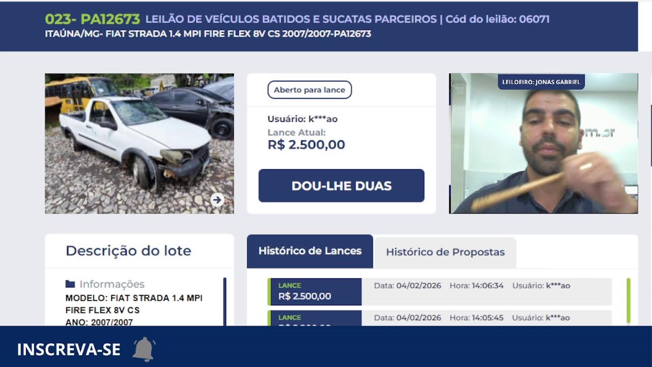 Leilão de Veículos Batidos