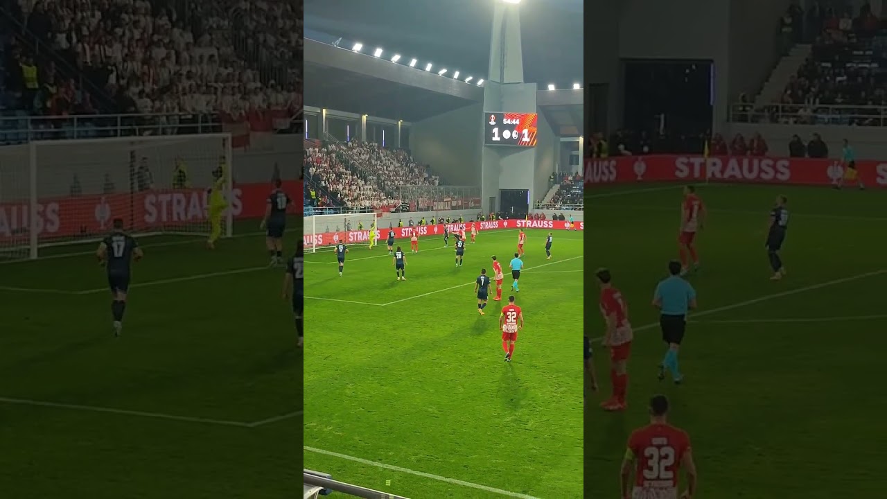 Europa League Backa Topola gg. SC Freiburg (28.10.2023) /  Fangesänge der Freiburger + Elfer Grifo