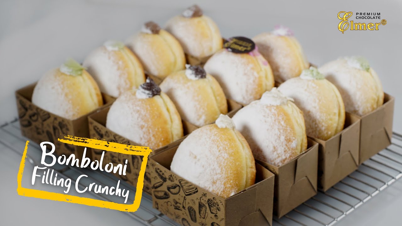 [ENG SUB] BOMBOLONI FILLING CRUNCHY | Bomboloni Lembut Isi Cokelat & Selai Buah | Ide Bisnis Rumahan