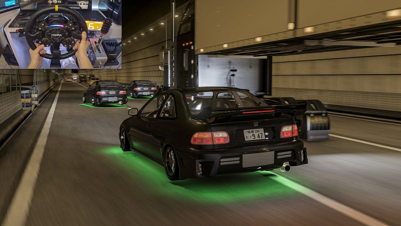 Fast & Furious Convoy - Heist Civics - x3 Honda Civic EJ-1 with NOS - Assetto Corsa | Moza R16 + VR