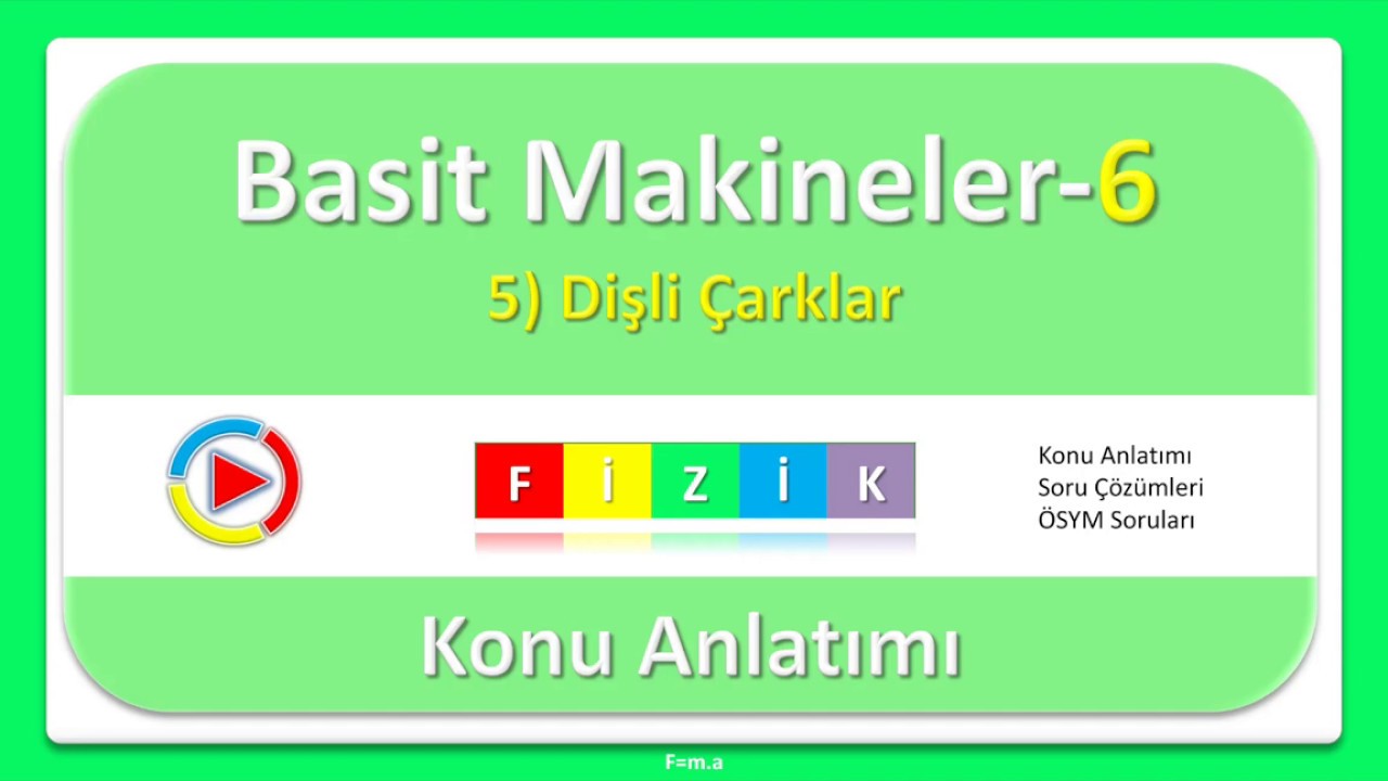 Basit Makineler-6 (Dişli Çarklar) Konu Anlatım +PDF