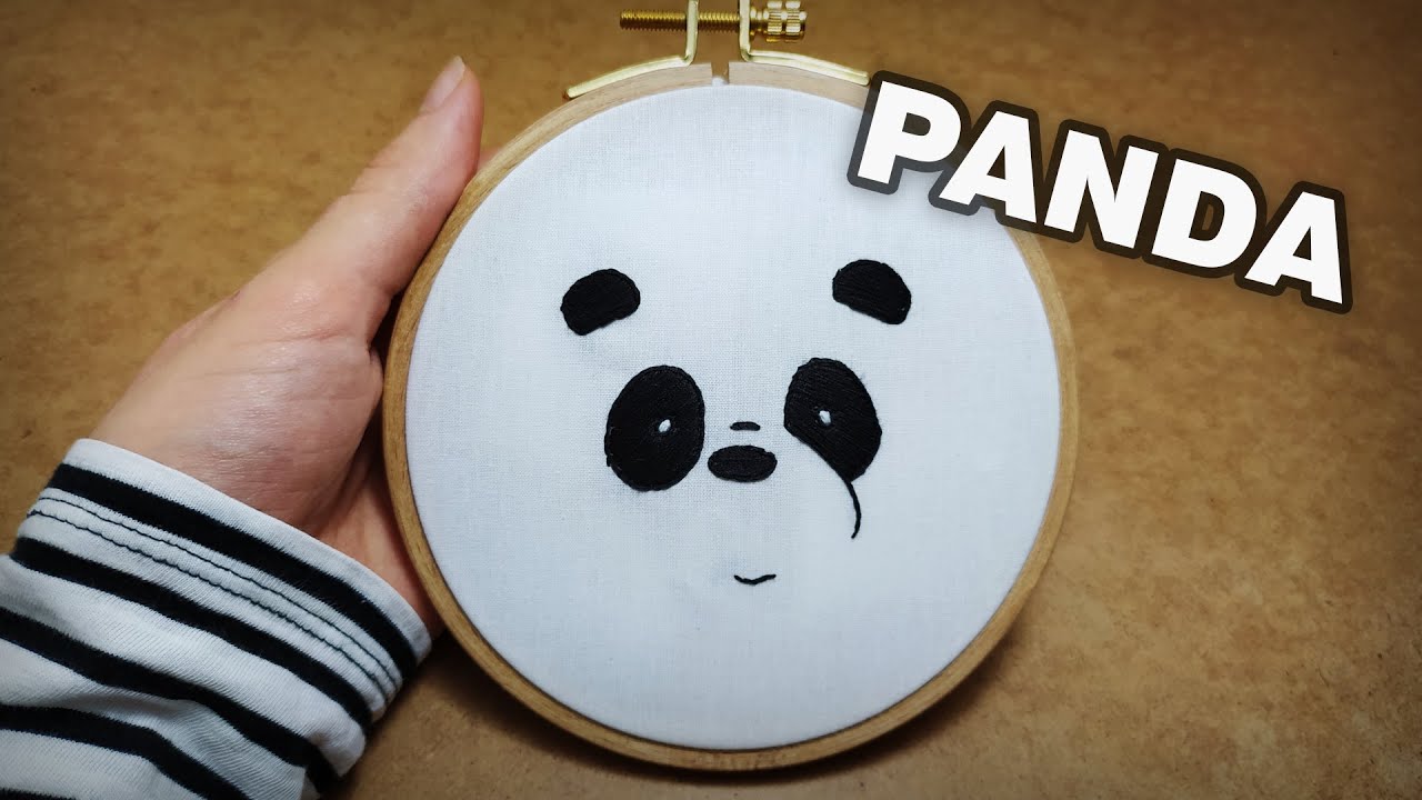 Cute Panda Face embroidery | Easy Panda Face