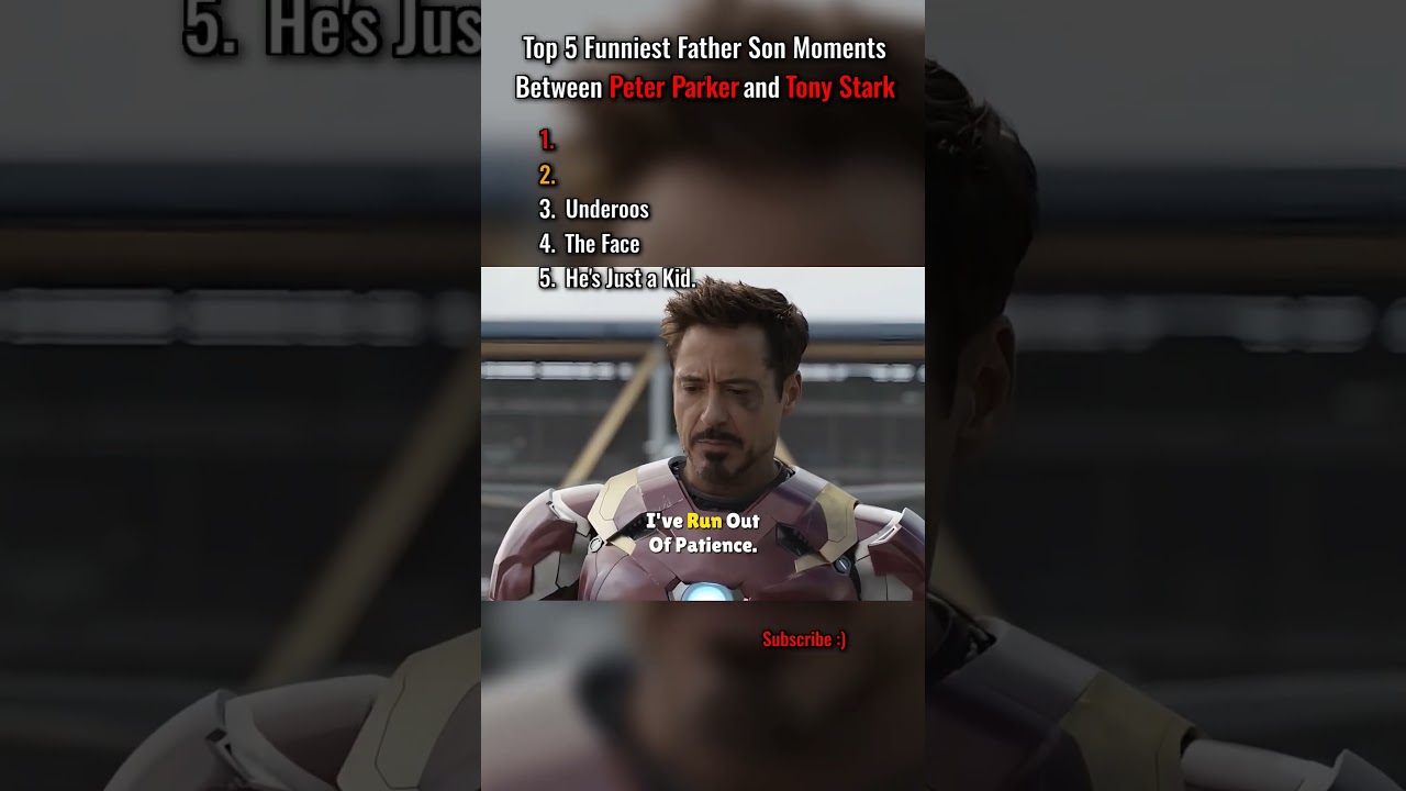 Top 5 Funniest Father Son Moments Between Peter Parker and Tony Stark. Pt2 😂