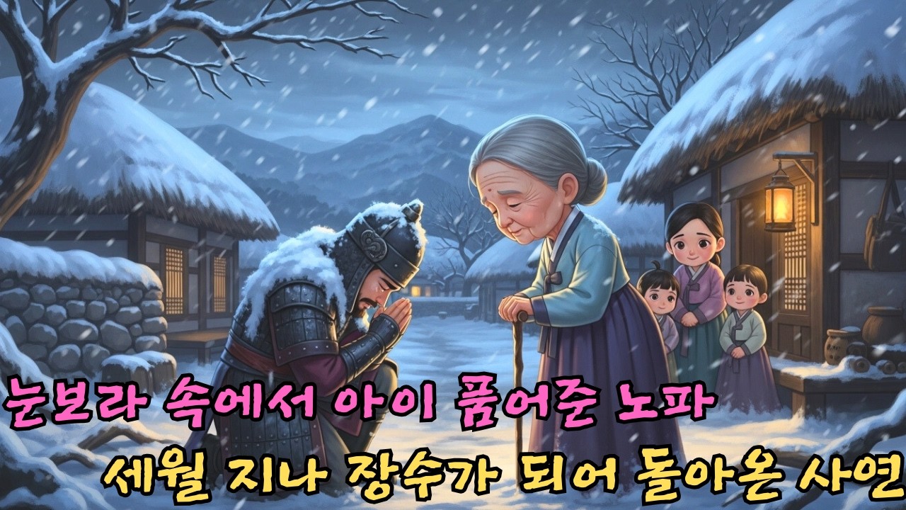 눈보라 속에서 아이를 품어준 노파, 세월이 지나 장수가 되어 돌아왔다 | 야담·민담·전설·옛날이야기·오디오북