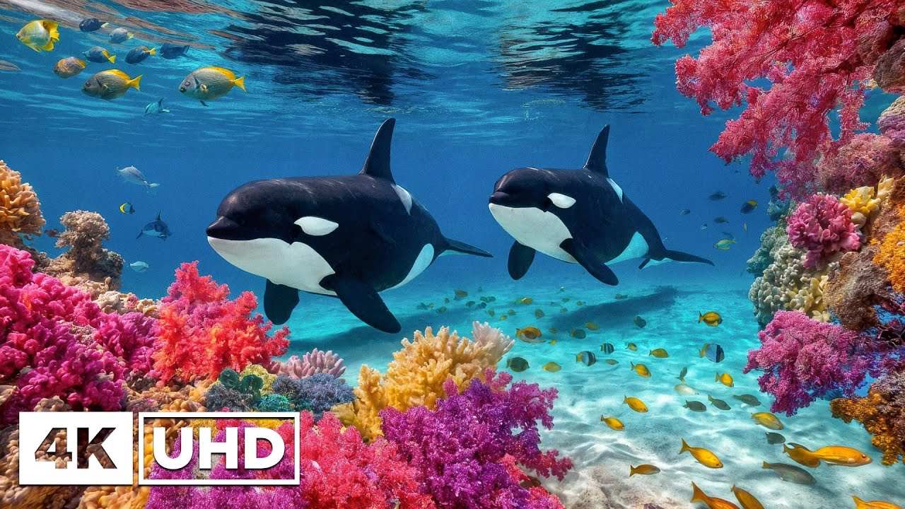 Аквариум 4K Ultra HD - Потрясающие коралловые рифовые рыбки под расслабляющую медитативную музыку дл