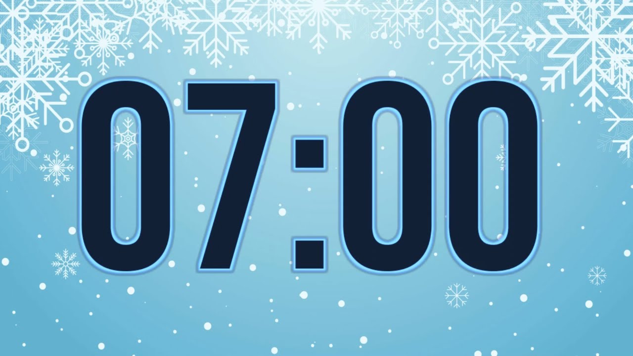 7 minute winter countdown timer with alarm ❄️🎵
