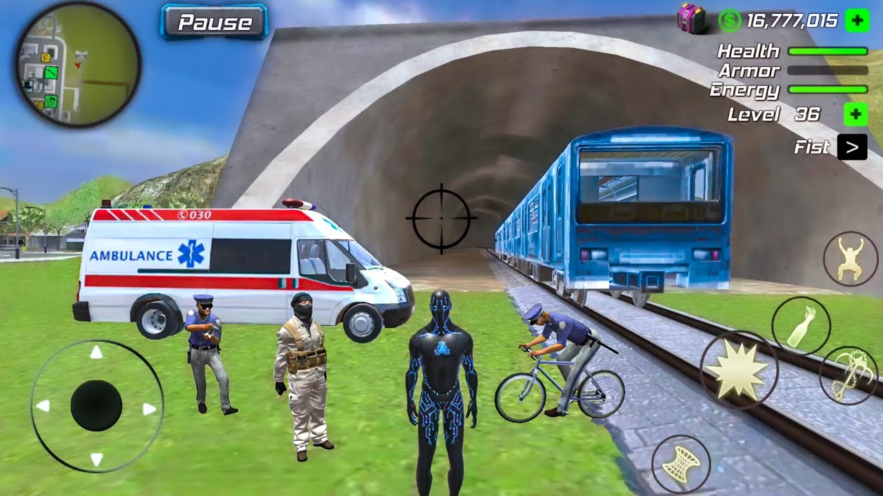 Black Hole Rope Hero Vice Vegas - Ambulance at Train Station #6 - Android Gameplay