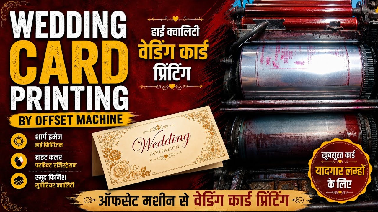 PART 2 Wedding Card Printing On Offset Matchine |शादी कार्ड प्रिंट कैसे करें ऑफसेट मशीनbसे|#machine