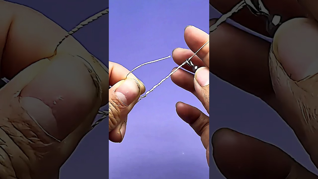 Astuce g&eacute;niale pour un n&oelig;ud de p&ecirc;che en moins de 10 secondes ! #noeud #pecheur #peche #astuce