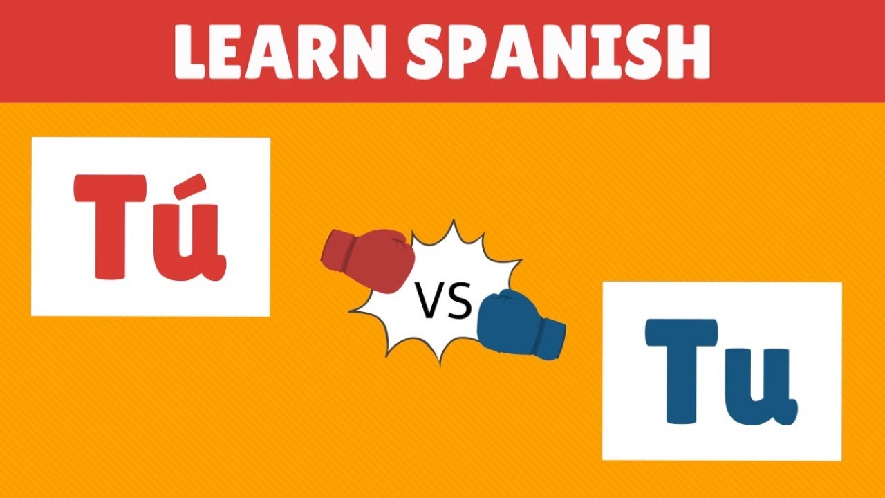 T&uacute;  (with accent mark) vs  Tu  (without accent mark) - Learn Spanish FREE