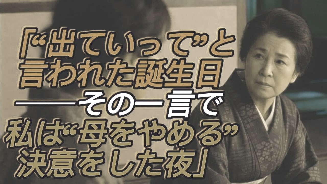 「“出ていって”と言われた誕生日──嫁の一言で私は静かに決意した」p1