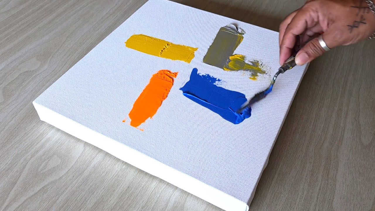 Painting Without Planning / Textured Abstract Painting / Acrylic Painting Technique 