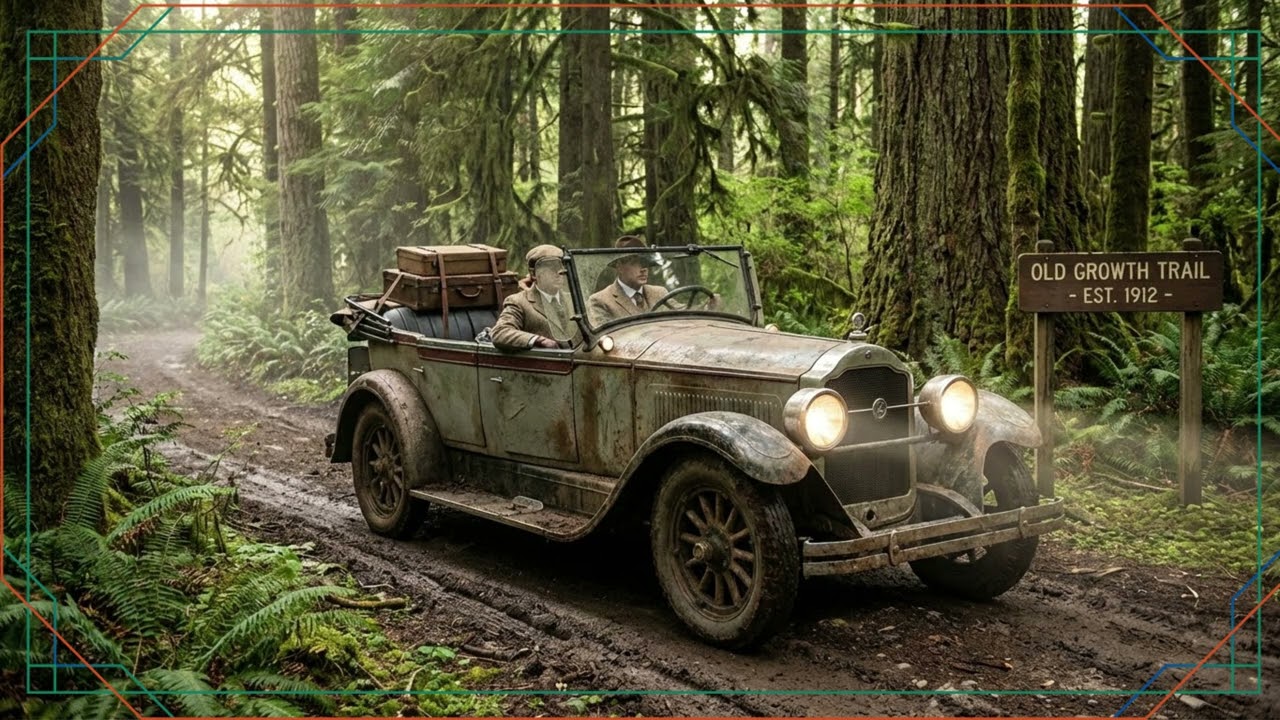 Car Driving Through the Forest Visual for You | Slideshow | Framed Art Screensaver | Art for Your TV