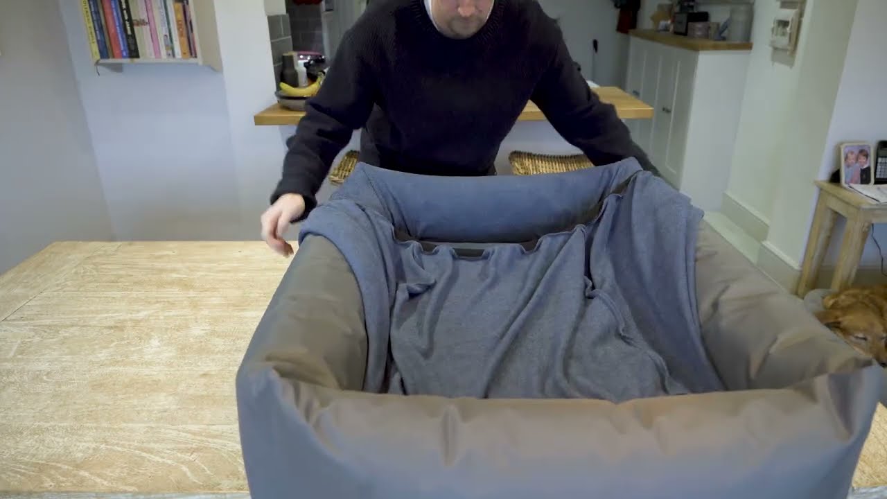How to put on the NEW Burnham Bolster Dog Bed Cover
