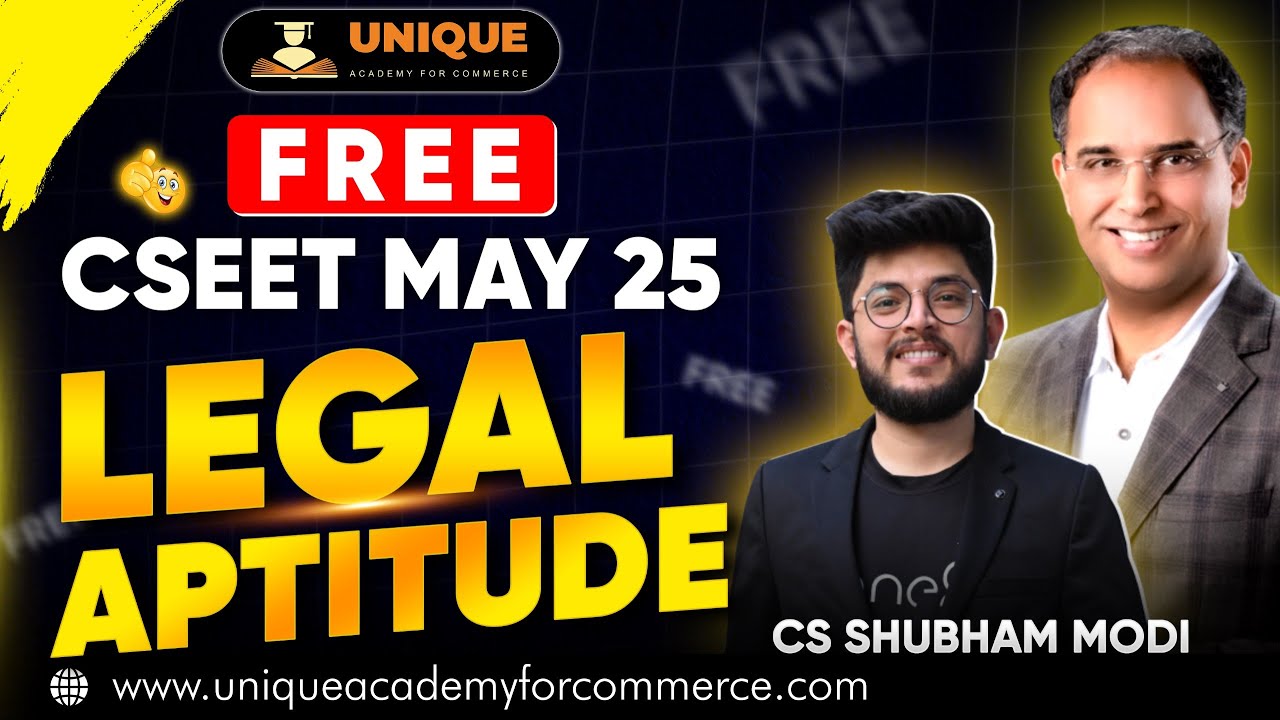 FREE CSEET MAY 25 | LEGAL APTITUDE | INDIAN CONTRACT ACT | LECTURE 15 | CS SHUBHAM MODI