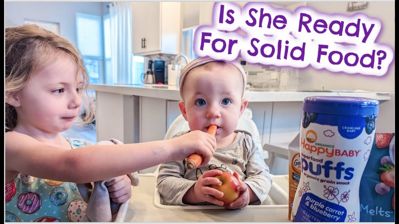Giving Angie Solid Food For The First Time at 7 Months Old