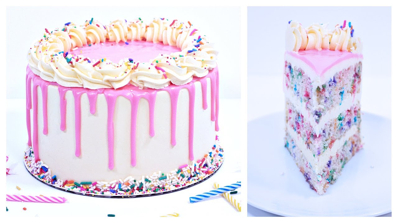 Buttercream Drip Technique! Vegan Funfetti