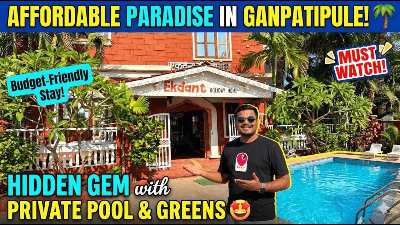 Ganpatipule Best Budget Stay🏡with Private Pool | Ekdant Holiday Home Review l Hidden Gem🌴#foryou 