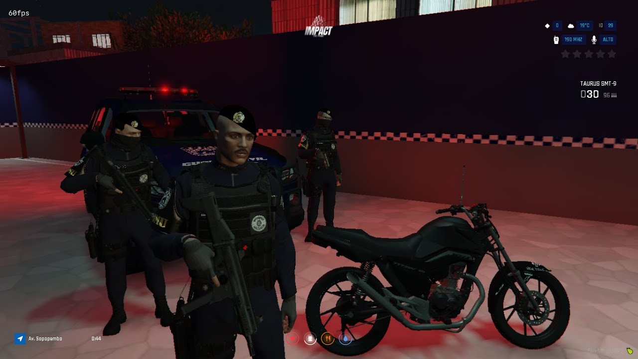 LIVE ON - GTA RP - PATRULHAMENTO GCM ROMU ROMUCAM OPERACOES E PINOTE REC ON