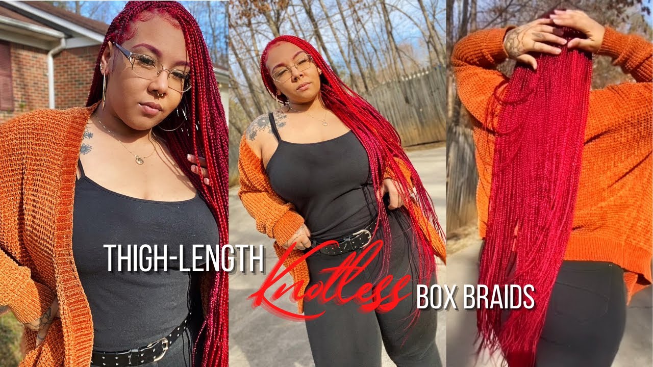 I Did Thigh-Length Knotless Box Braids ON MYSELF! | Daja Lynnee