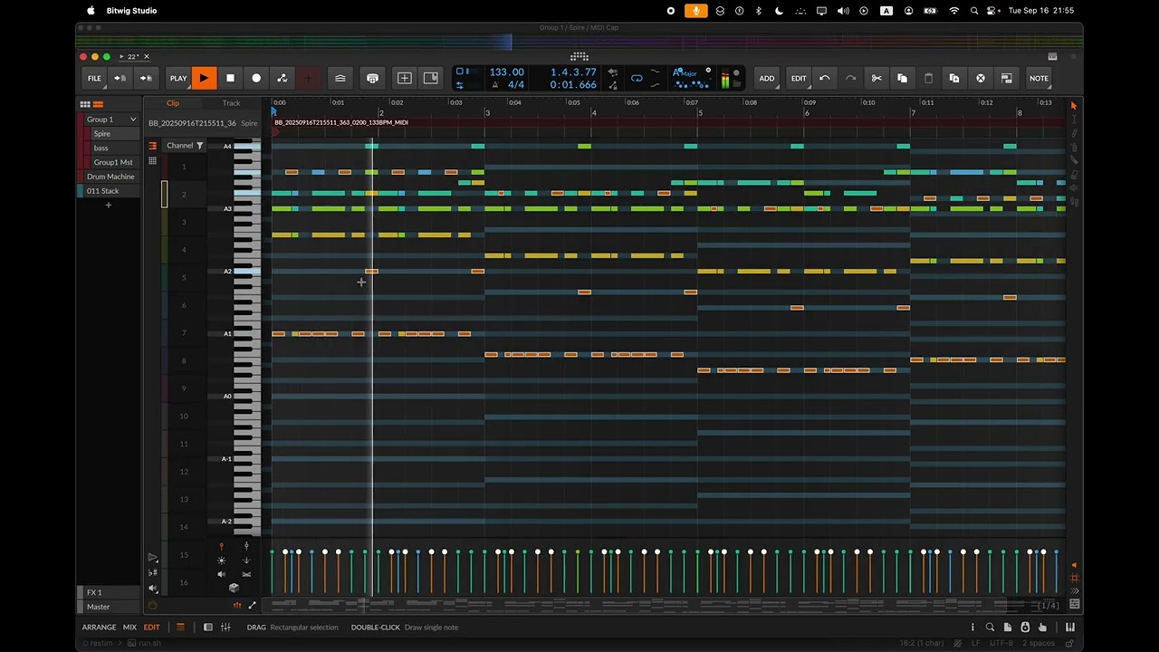 Bitwig, ChordPotion, and MIDICap