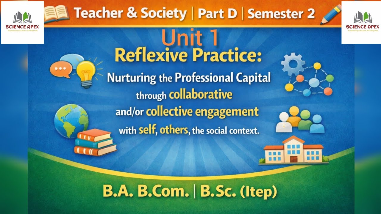 Teacher & society|Unit 1|Part D| Reflective practice How teacher nurture proffesional life|ITEP