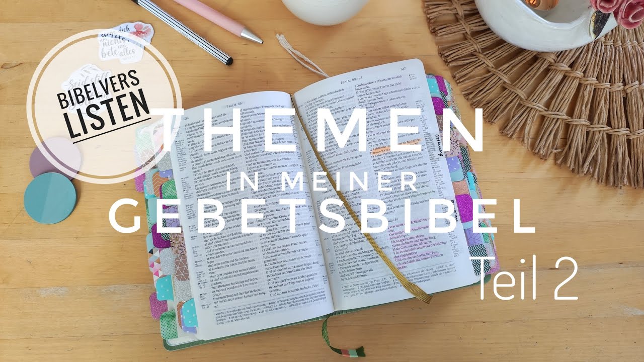 Gebetsbibel Themen + Bibelvers Listen (Teil 2)