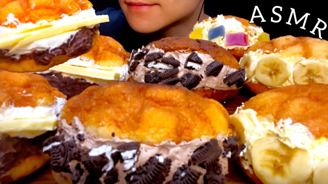 【咀嚼音】ホイップ揚げメロンパンを食べる！/ASMR/EatingSounds/Mukbang/먹방