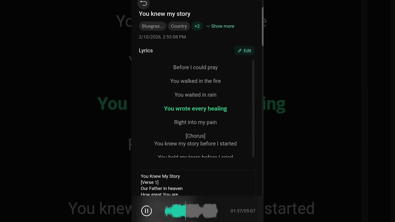 You knew my story