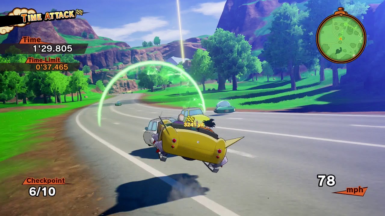 Dragon Ball Z Kakarot Goku Learns to Drive a Hover Car