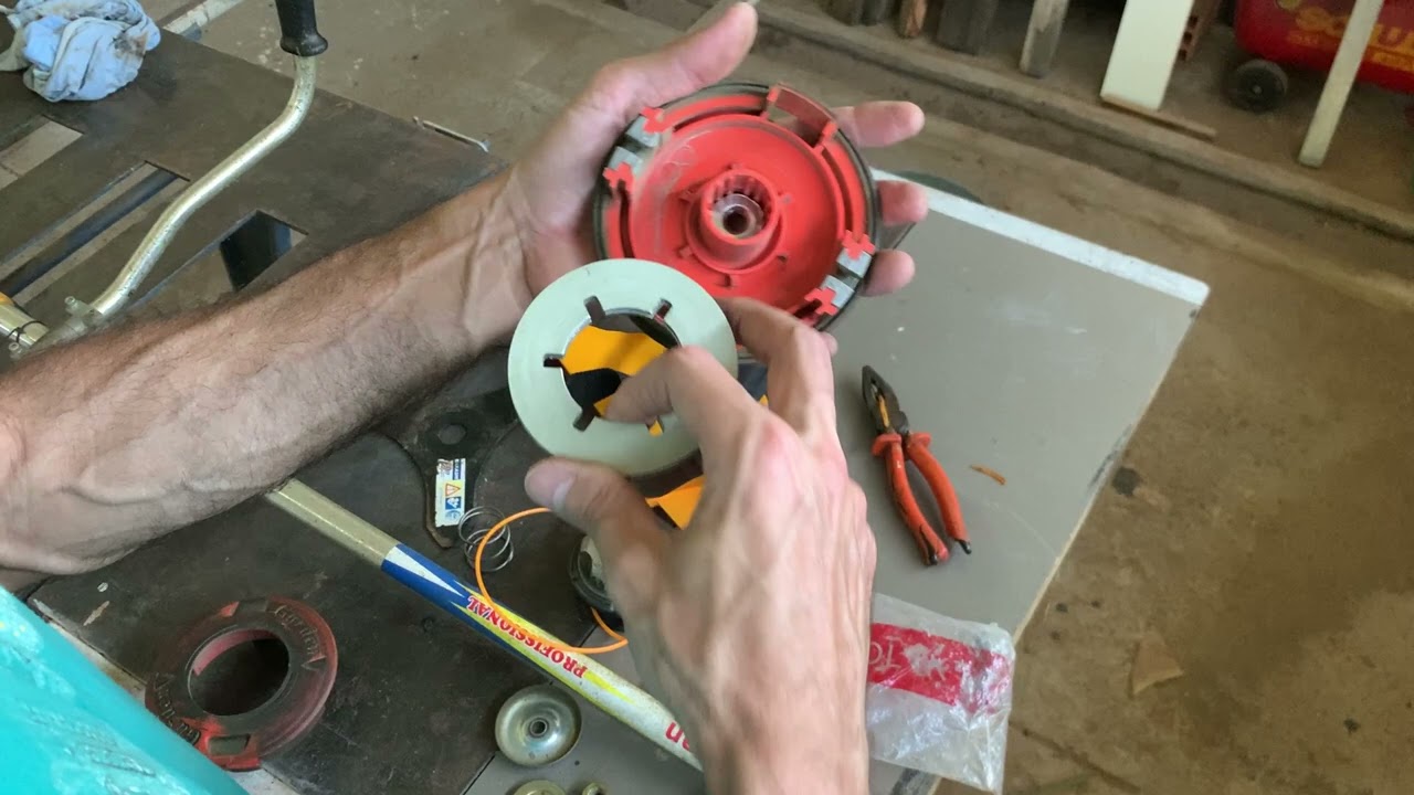 Carretel de fio de nylon da garden olha o que fiz pra usar ele depois que ficou ruim roçadeira gasol