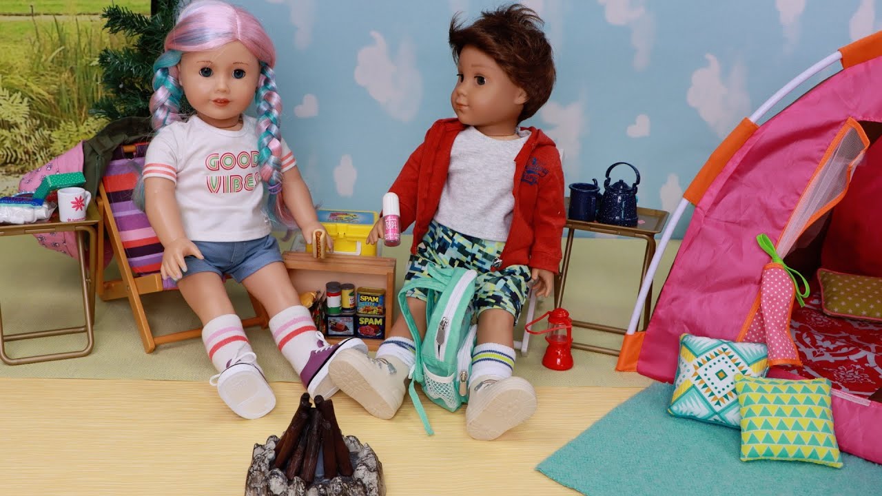 American Girl Dolls Camping Adventure!