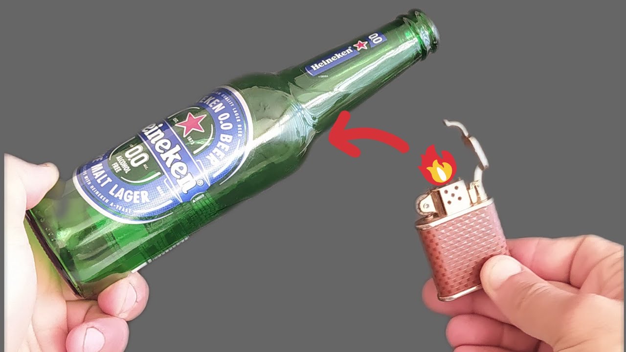 I never thought cutting a glass bottle with a rubber band would be so easy - Amazing