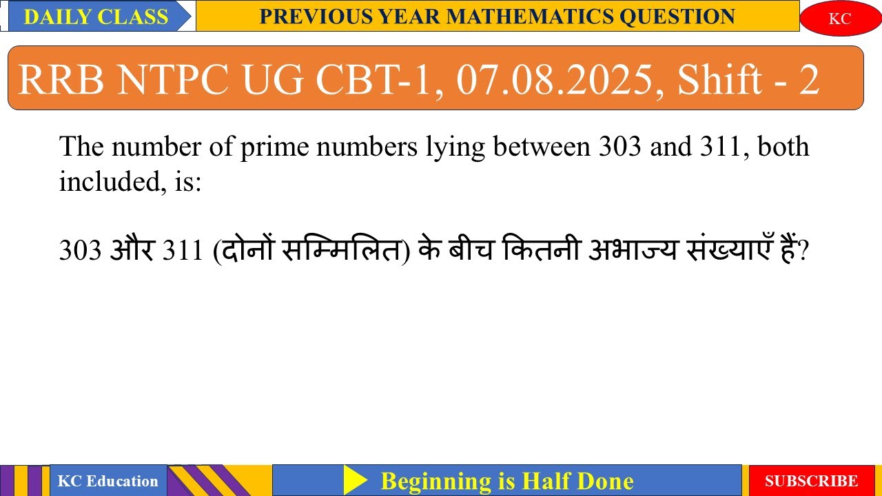 The number of prime numbers lying between 303 and 311, both included, is: