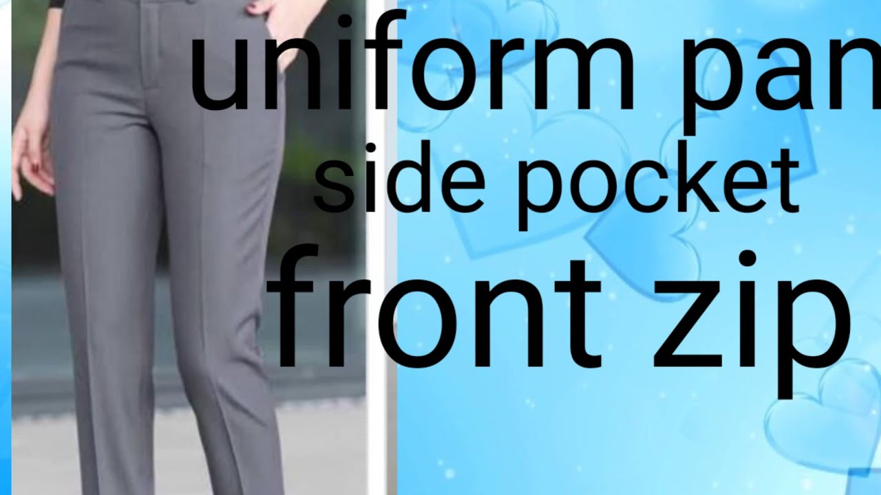 യൂണിഫോം പാന്റ് ഇനി ആർക്കും തയ്ക്കാം front zip , double pocket ladies uniform pant cutting