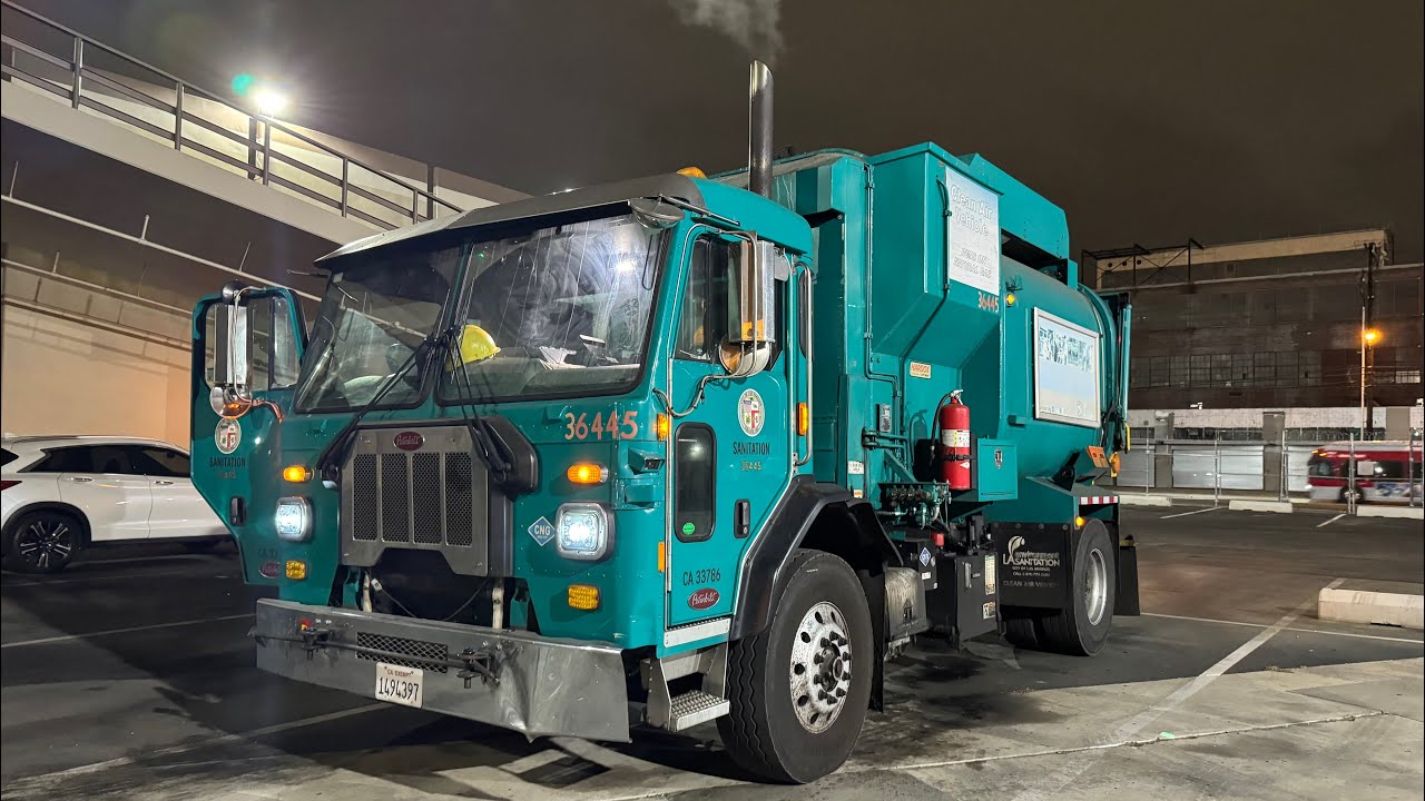 Trash Truck Driver POV: “Baby Garbage Truck” on a HEAVY Public Litter Bin Route + Transfer Station!