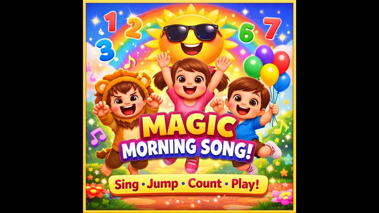 The Magic Morning Song 🌞 | Fun Action Rhyme for Kids | Colors, Animals & Counting 1–10