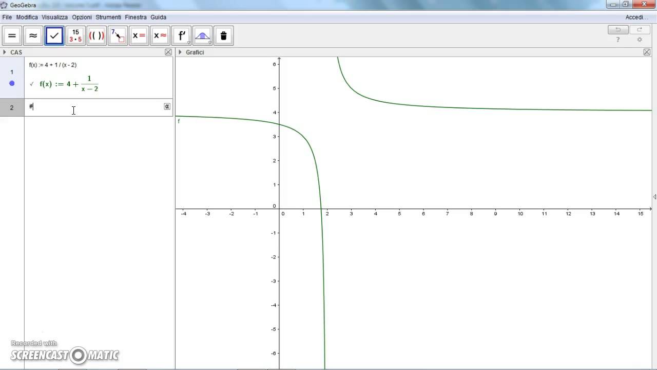 Studio parziale di funzione con Geogebra #1