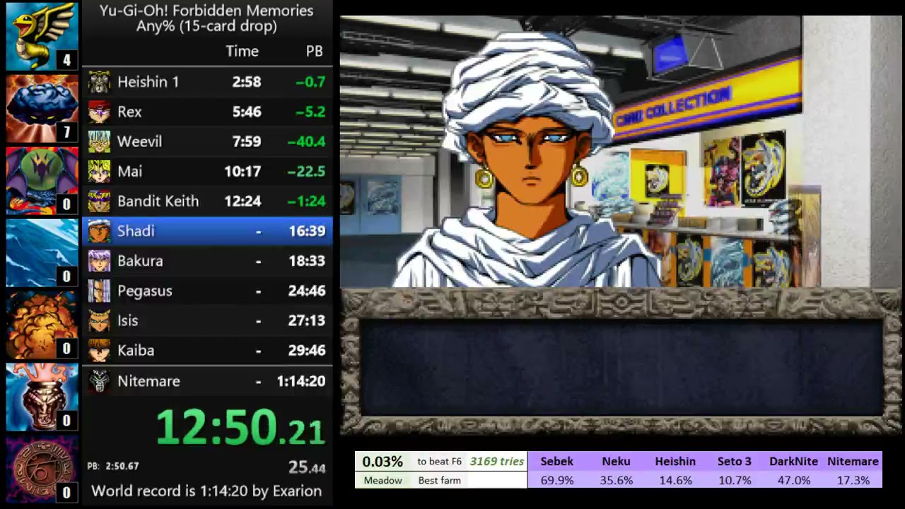 Yu-Gi-Oh! Forbidden Memories 15-card speedrun in 1:12:39