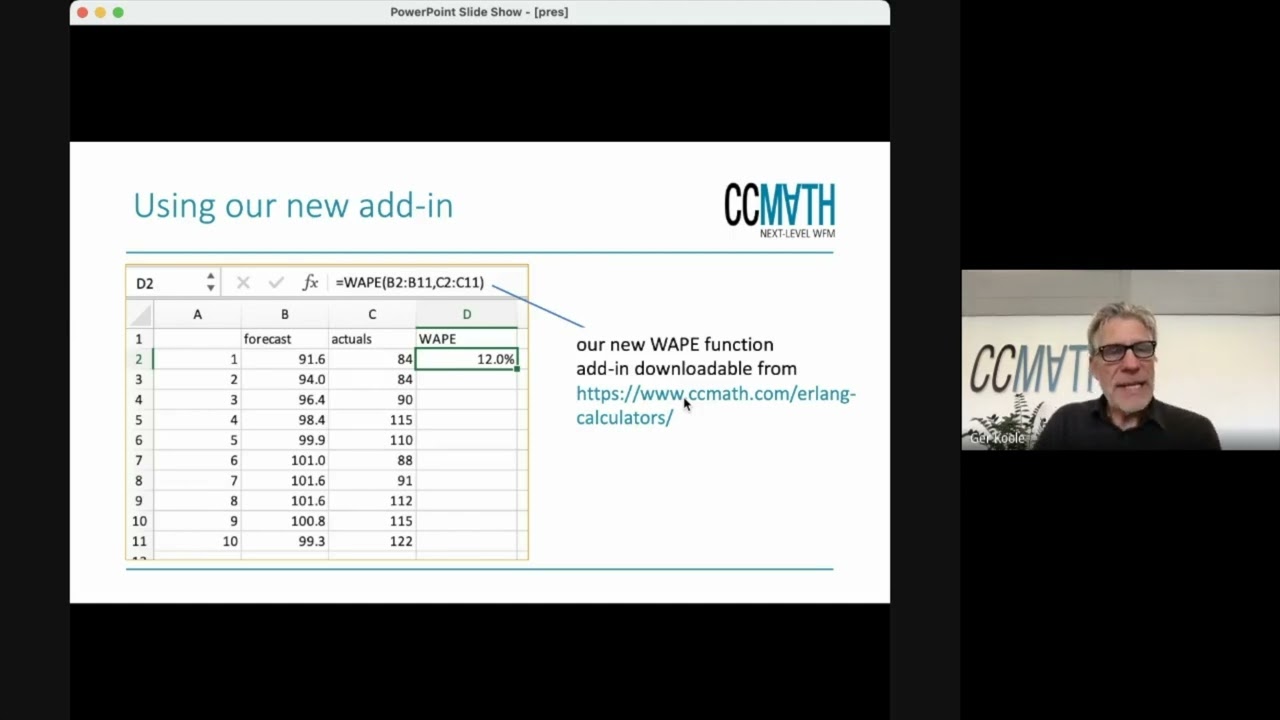 Webinar 'Why WAPE is King' (Part 2/2) by Ger Koole PhD. - CCmath