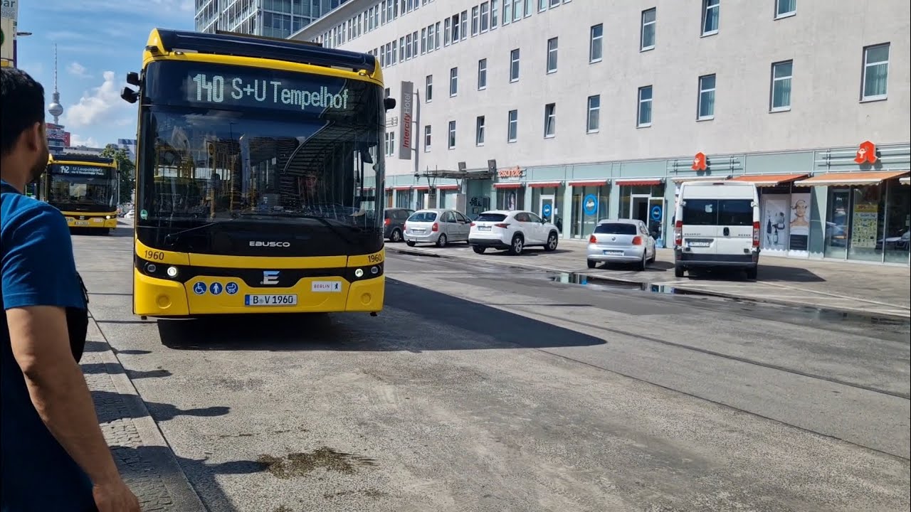 Bus Berlin | Mitfahrt im kompletten 140 von S Ostbahnhof bis S+U Tempelhof im Ebusco EE 22 1960