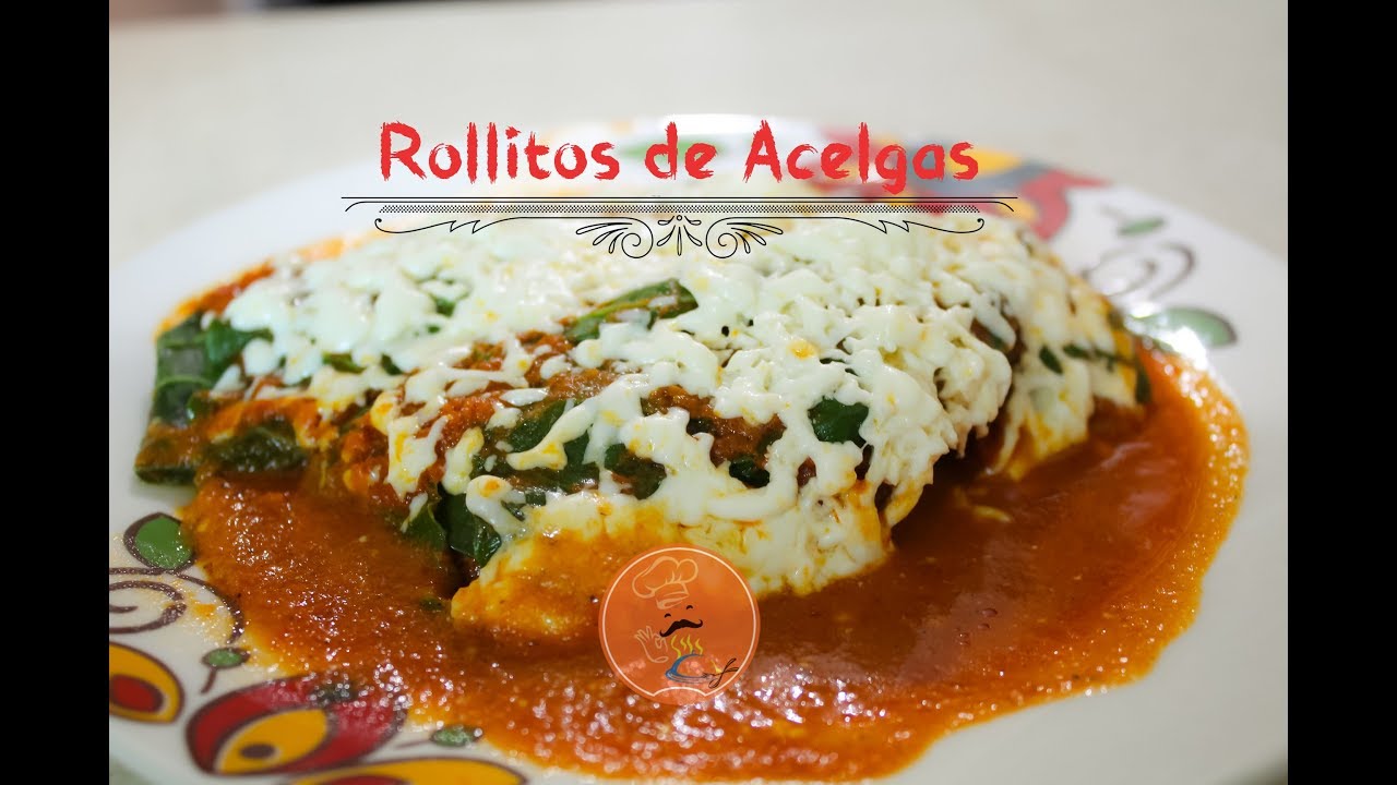 Rollitos de Acelgas Rellenos de Pollo