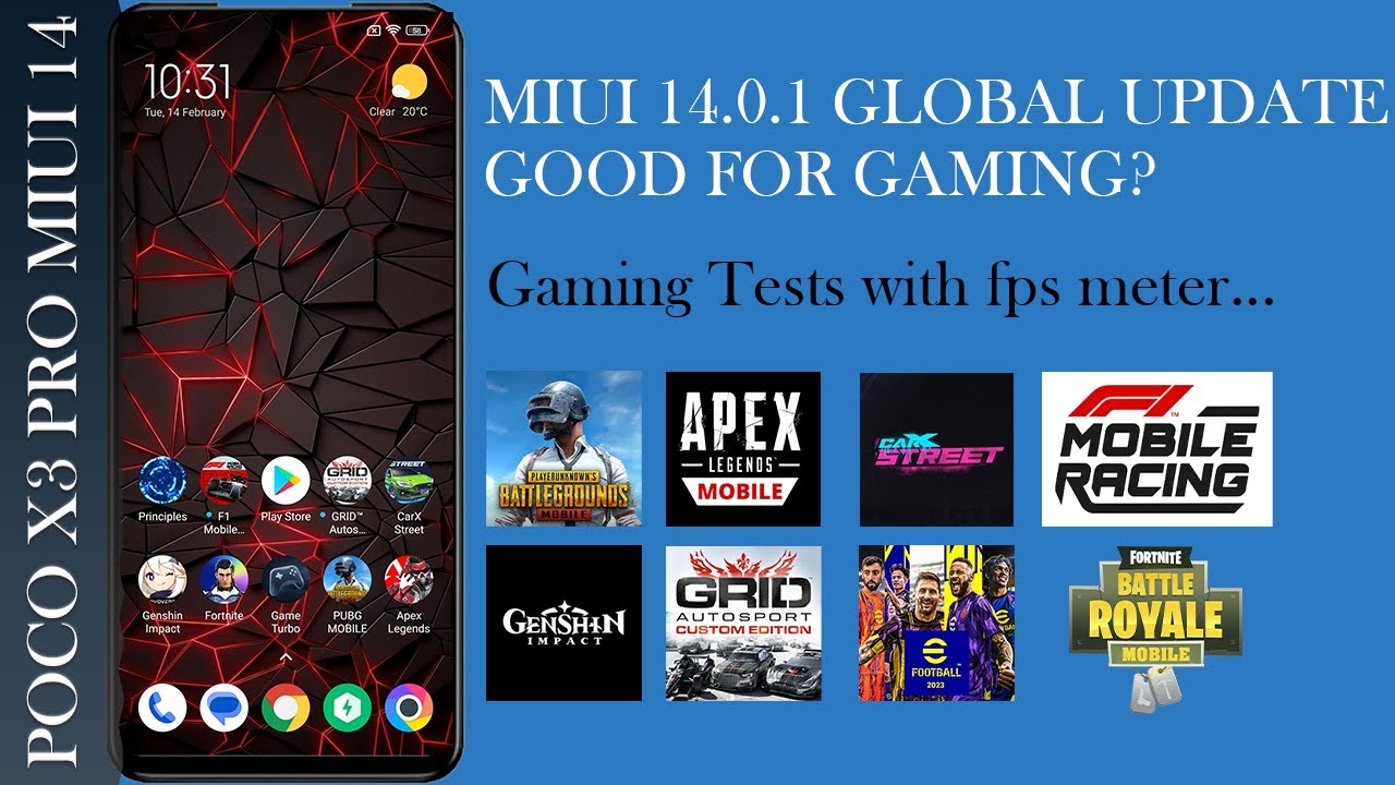 MIUI 14 Global Update for Poco X3 Pro | Good for gaming? | Gaming tests with fps meter