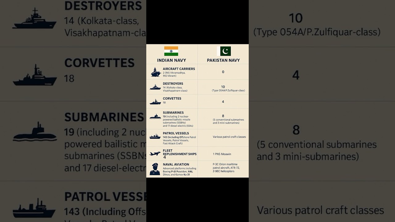 Indian Navy vs Pakistan Navy 2025, Naval Power Comparison #IndianNavy #PakistanNavy #NavalComparison