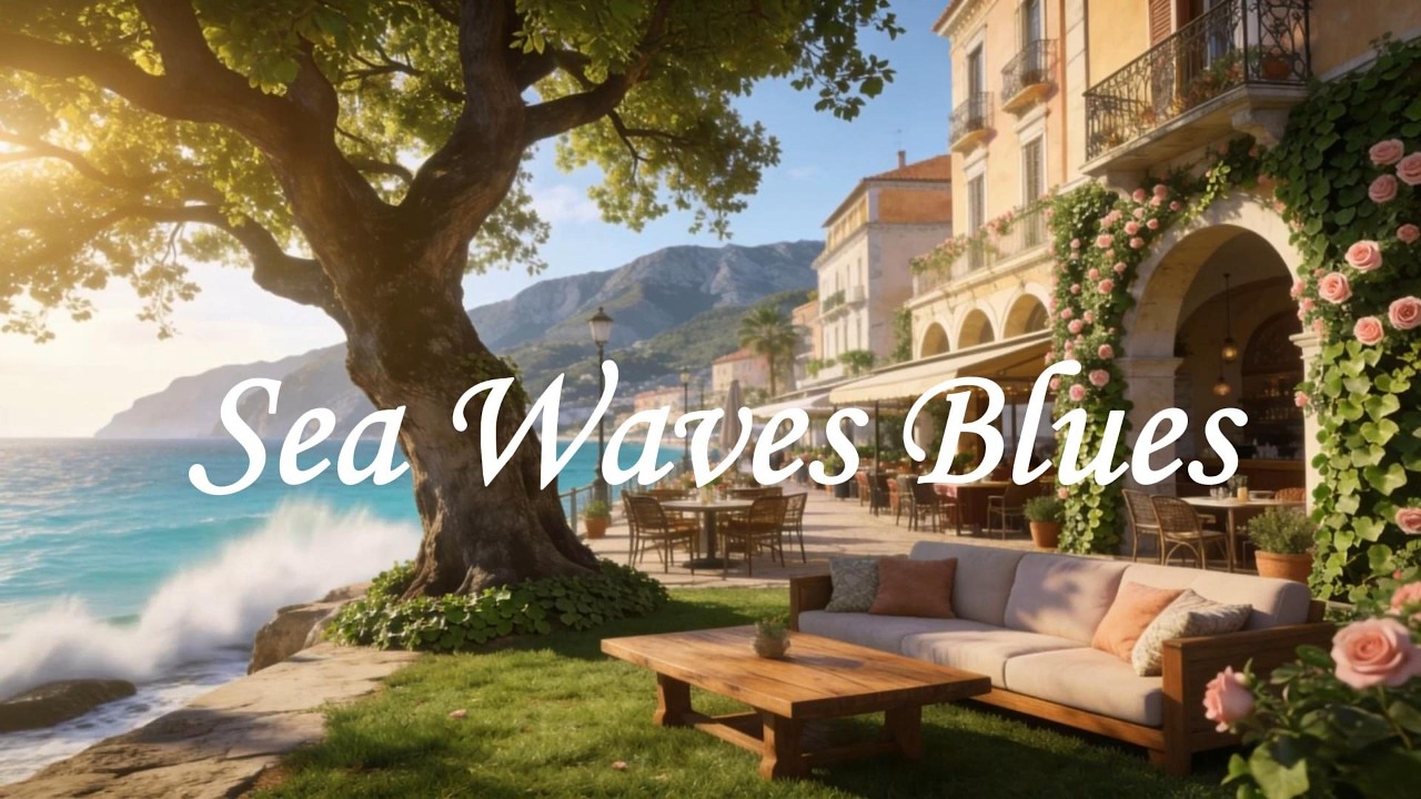 Ocean Wave Sounds | Blues Saxophone Piano | Reading Relaxation