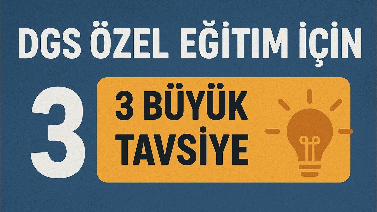 dgs özel egitim için 3 büyük tavsiye #dgs