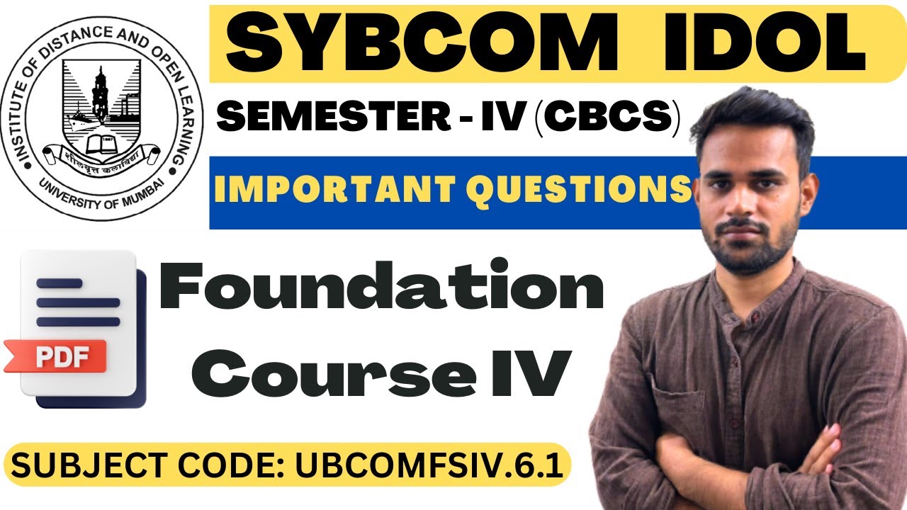SYBCOM Foundation Course sem 4 important questions #idolmumbaiuniversity