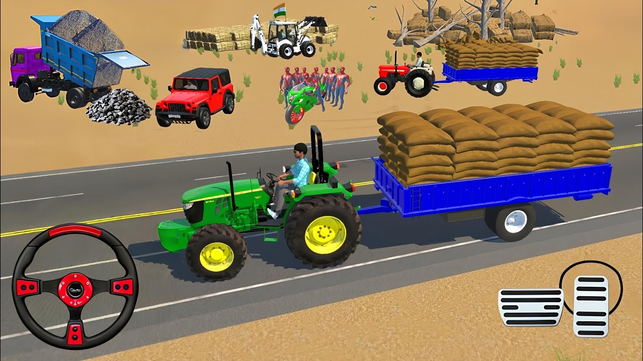 🔴Drive JCB and Uploading 🪨🏗Stone From Dumper🌋 Truck in Game #truck​ #jcb​ #tractor​ #dumper​ #games​