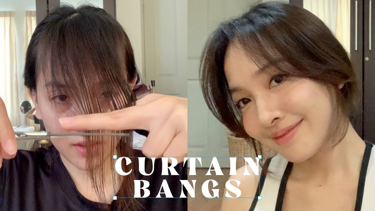 Review cut Curtain bangs at home Turned out okay? ตัดหน้าม้าเกาหลีเองที่บ้าน | mayRai