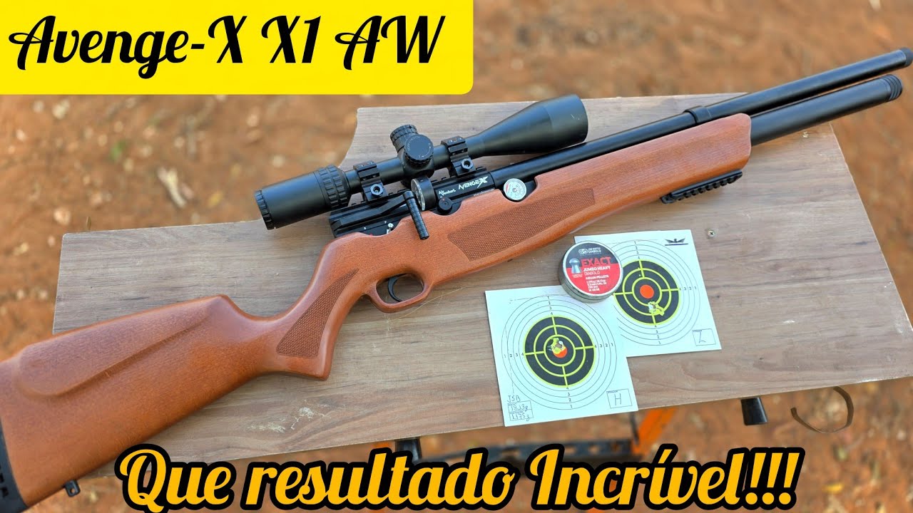 UNBOXING AVENGE-X X1 AW | Primeiros Testes Usando Alta e Baixa Potencia com JSB 18.13gr!